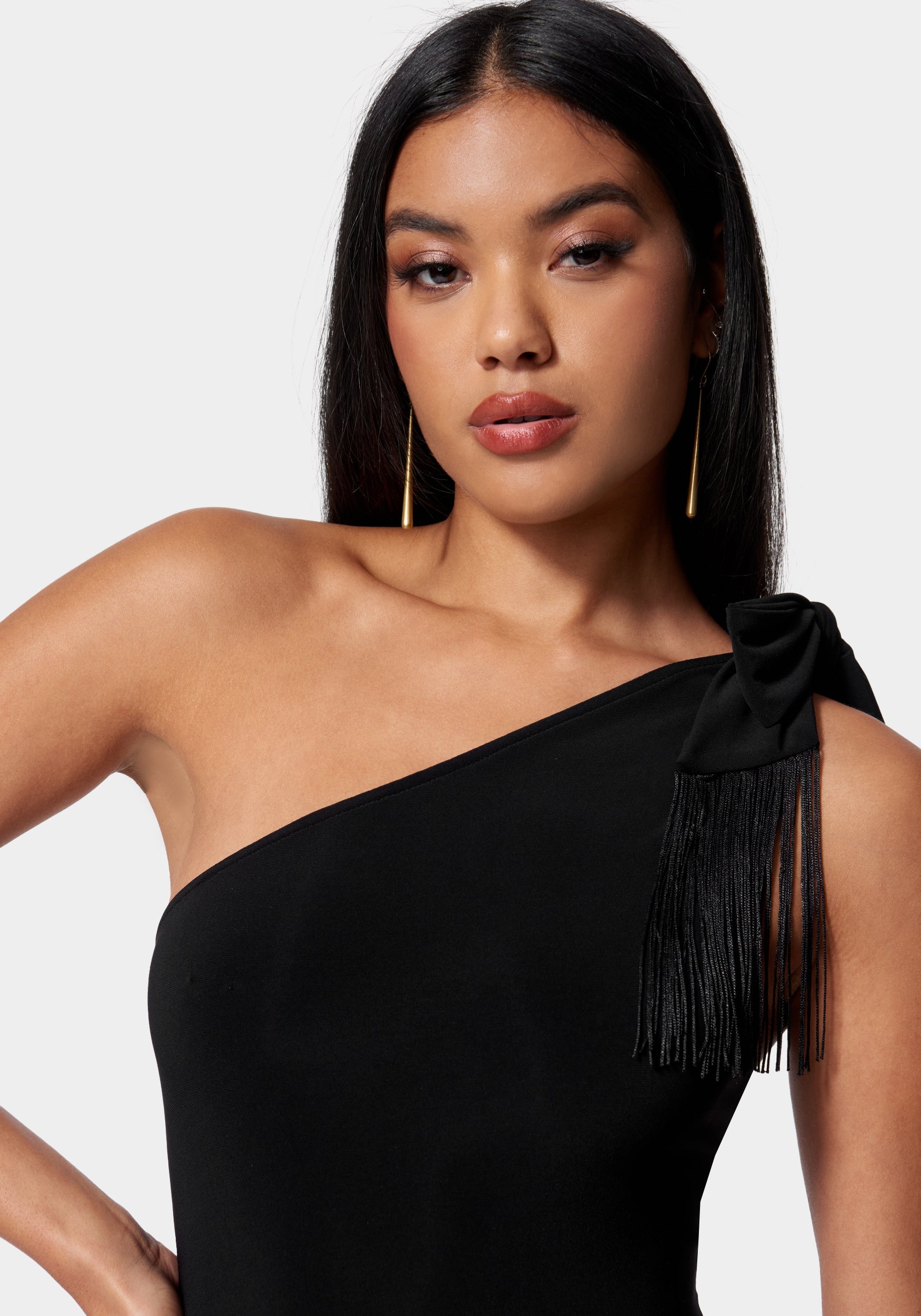 One Shoulder Fringe Bodycon Dress