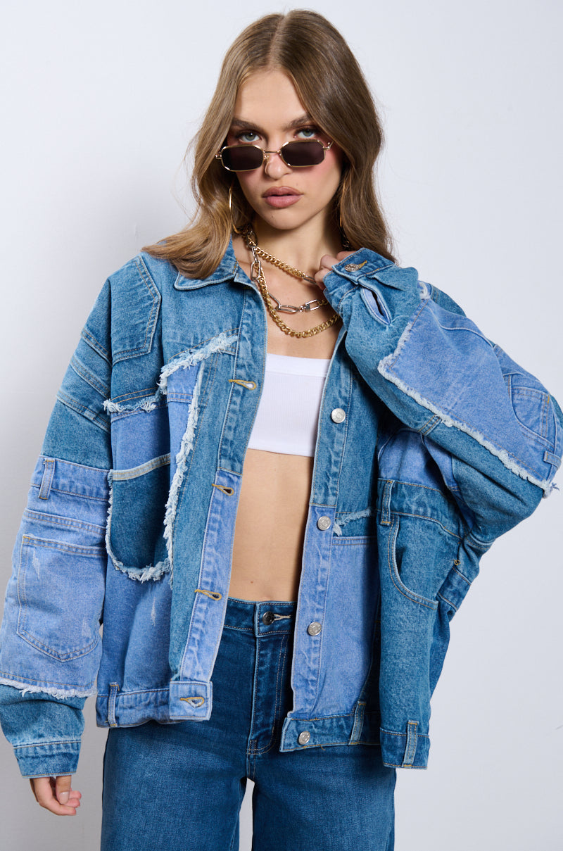 GEORGIA PATCHWORK DENIM JACKET