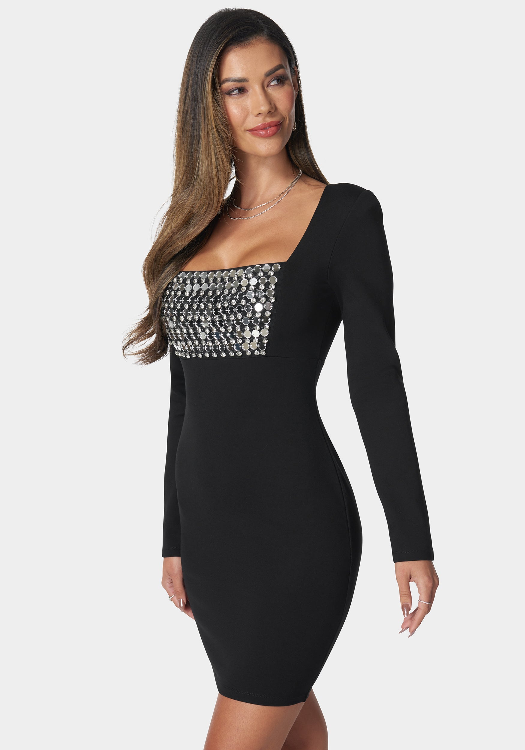 Beaded Bodice Mini Dress