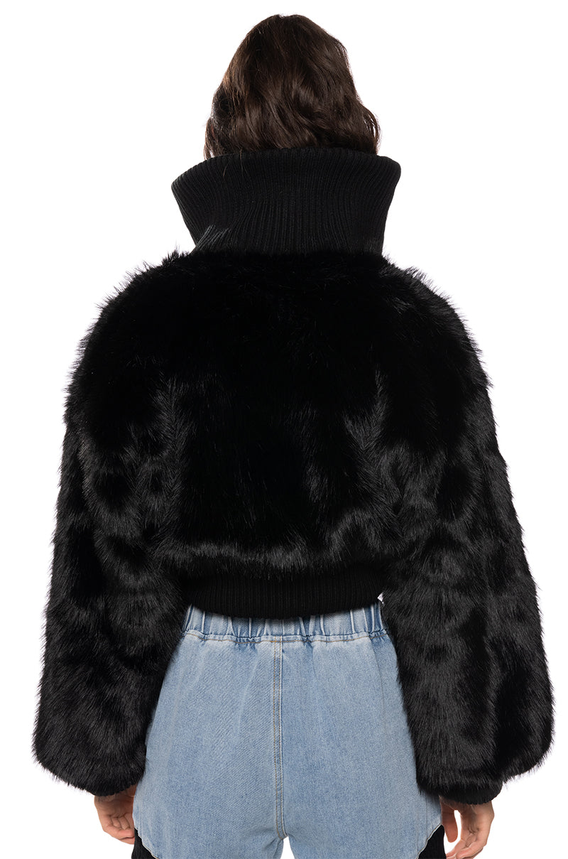 LOVE YOU BETTER FAUX FUR RIB TRIM JACKET