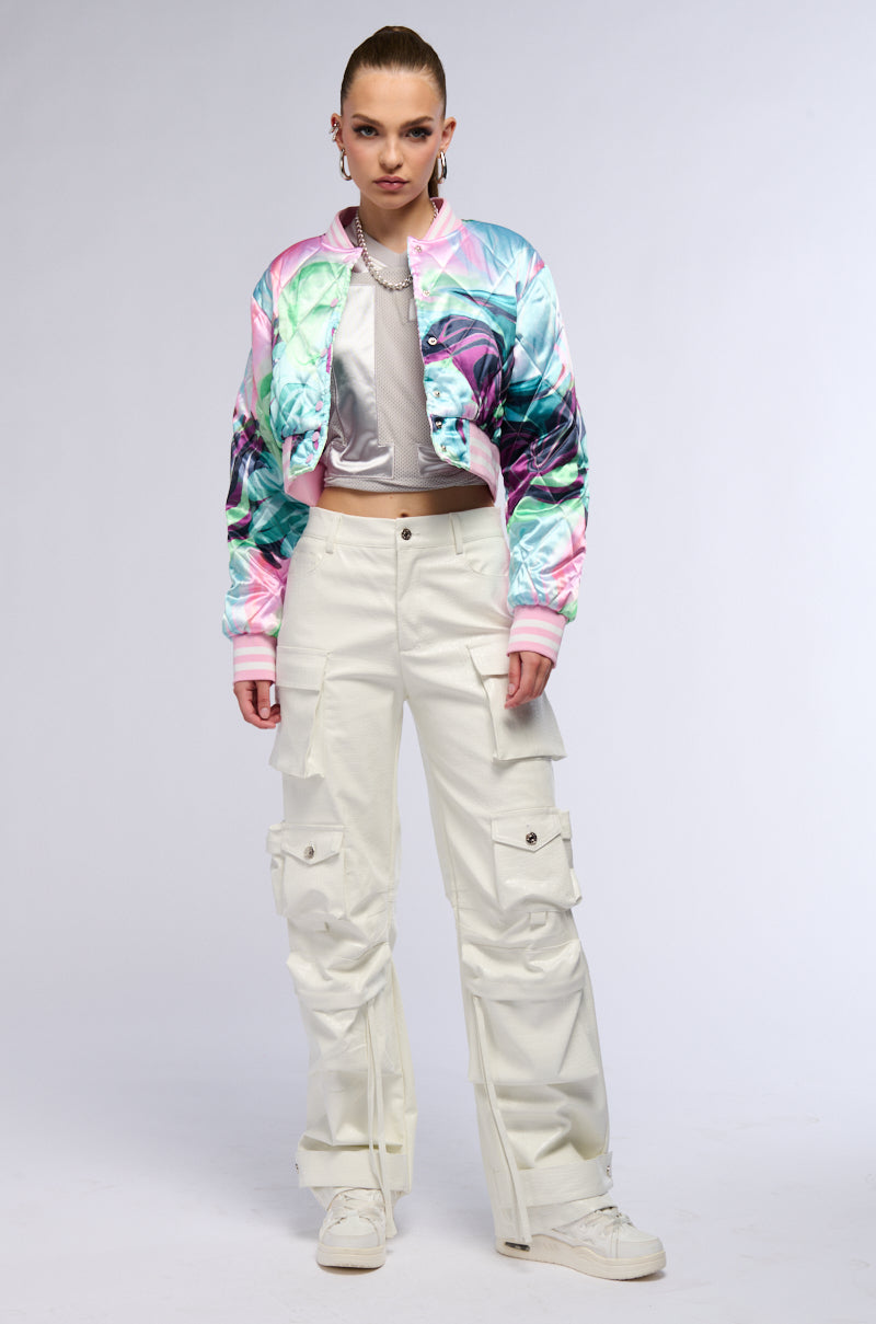 HEART TO HEART SATIN BOMBER