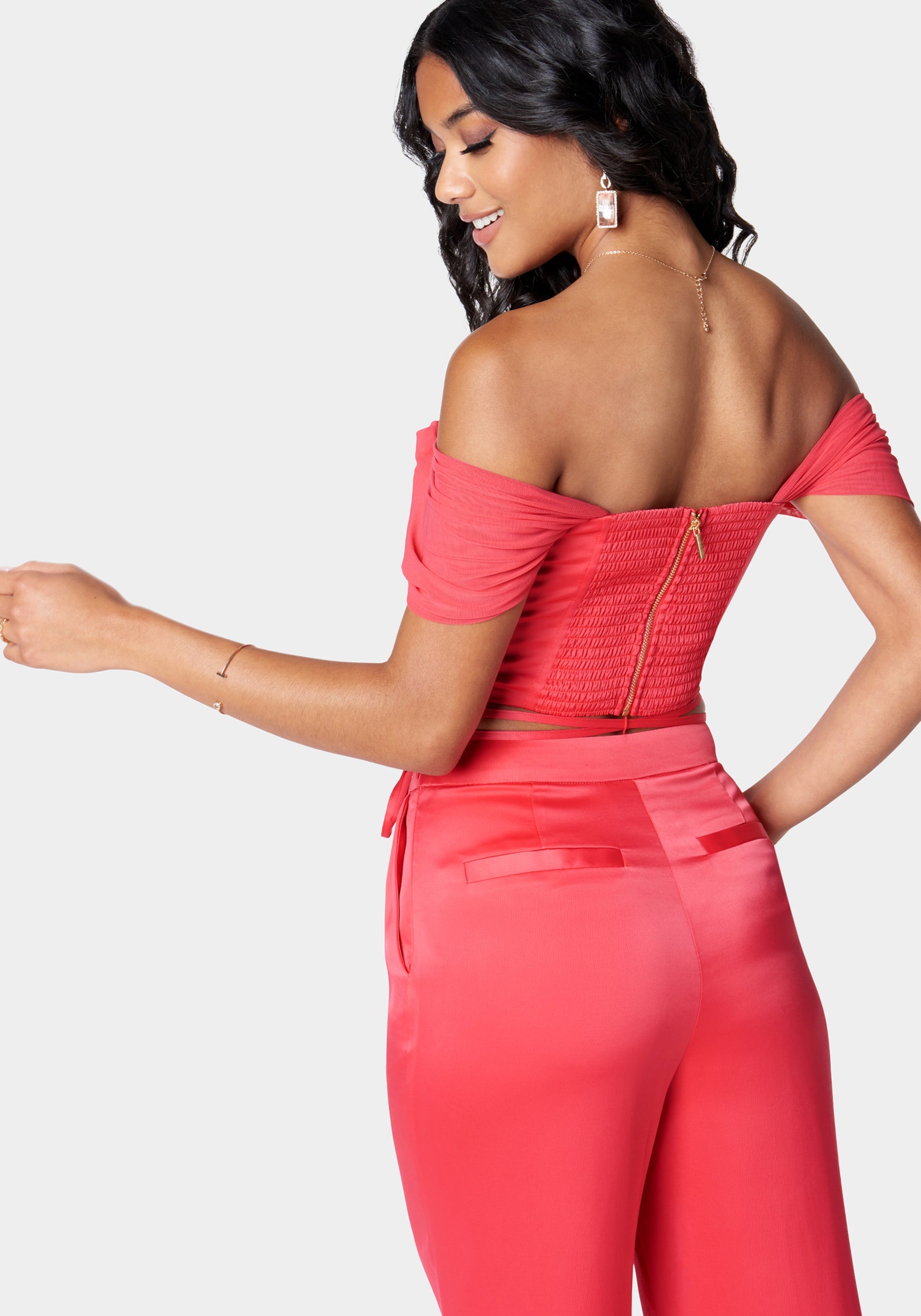 Off Shoulder Draped Corset Top