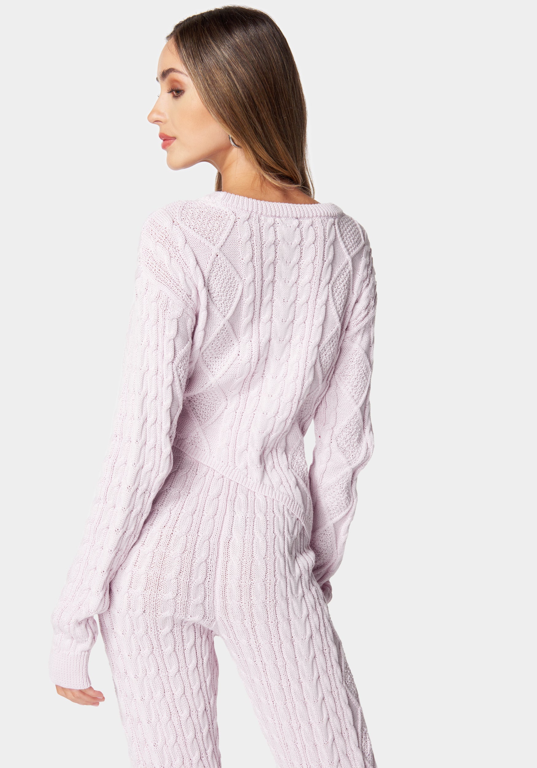 Asymmetric Cable Knit Sweater