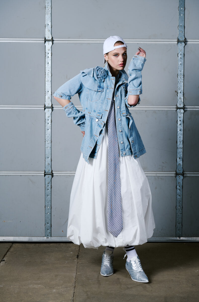 DENIM ROSETTE JACKET