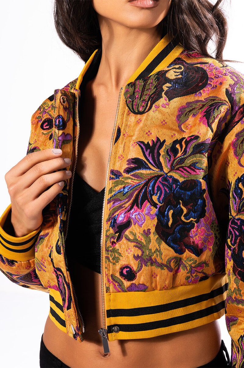 BROCADE TAPESTRY VARSITY BOMBER