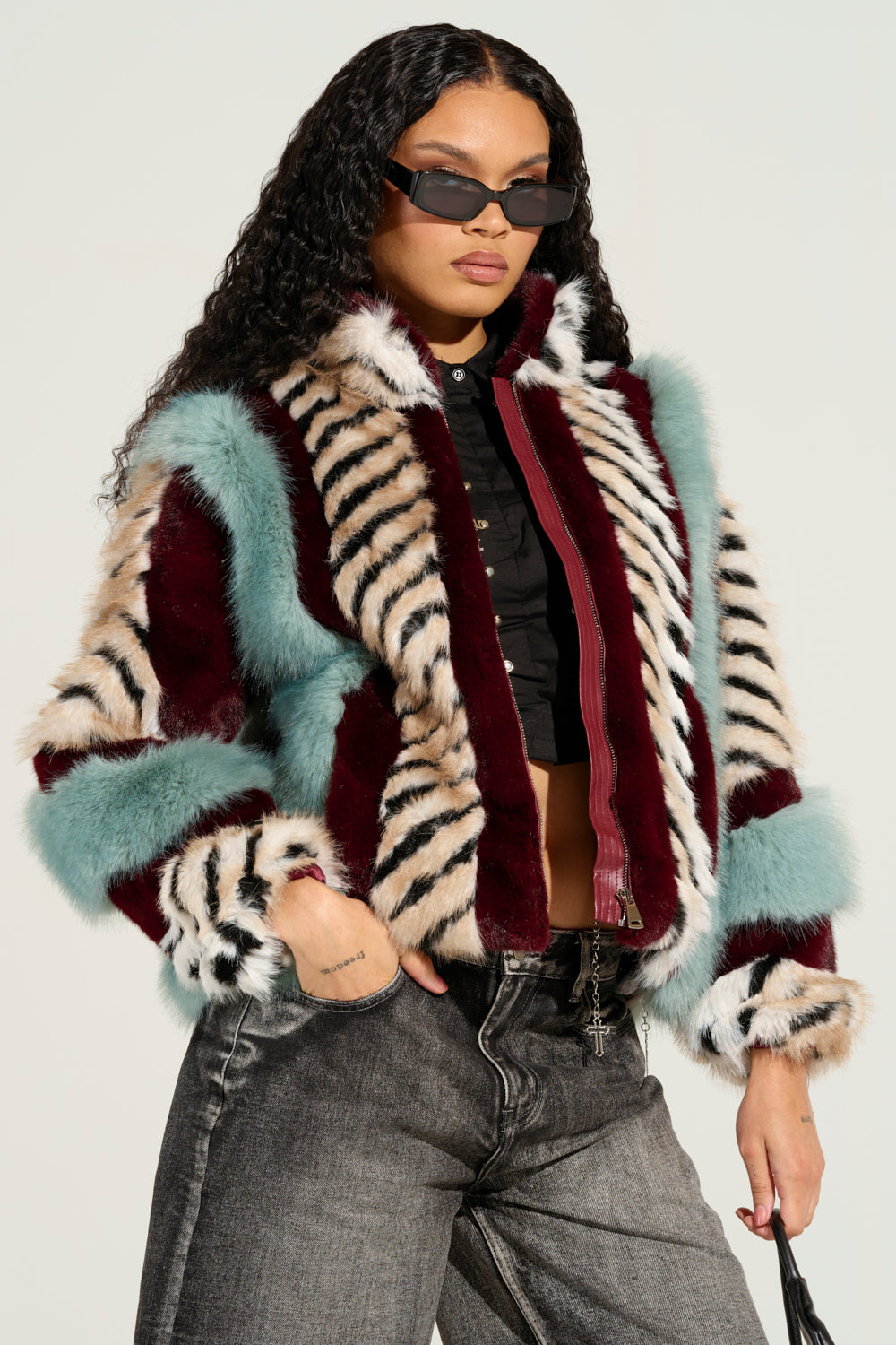 HAVE IT ALL PANELED FUR COAT