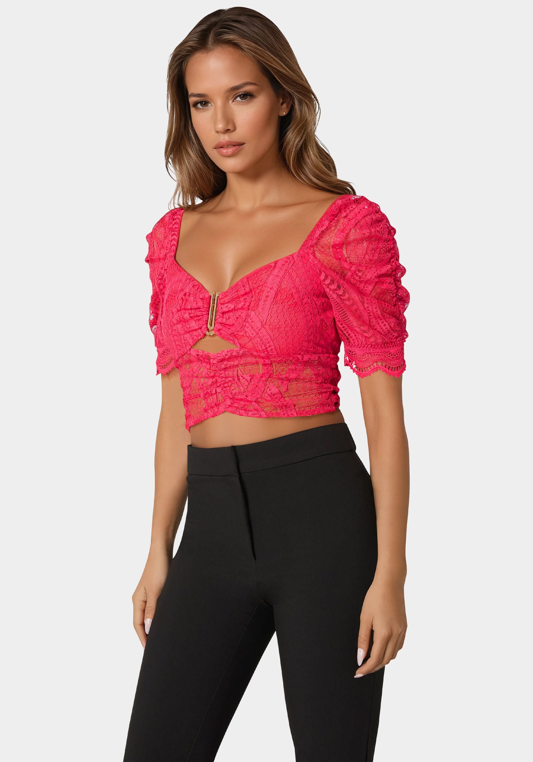 Puff Sleeve Lace Top