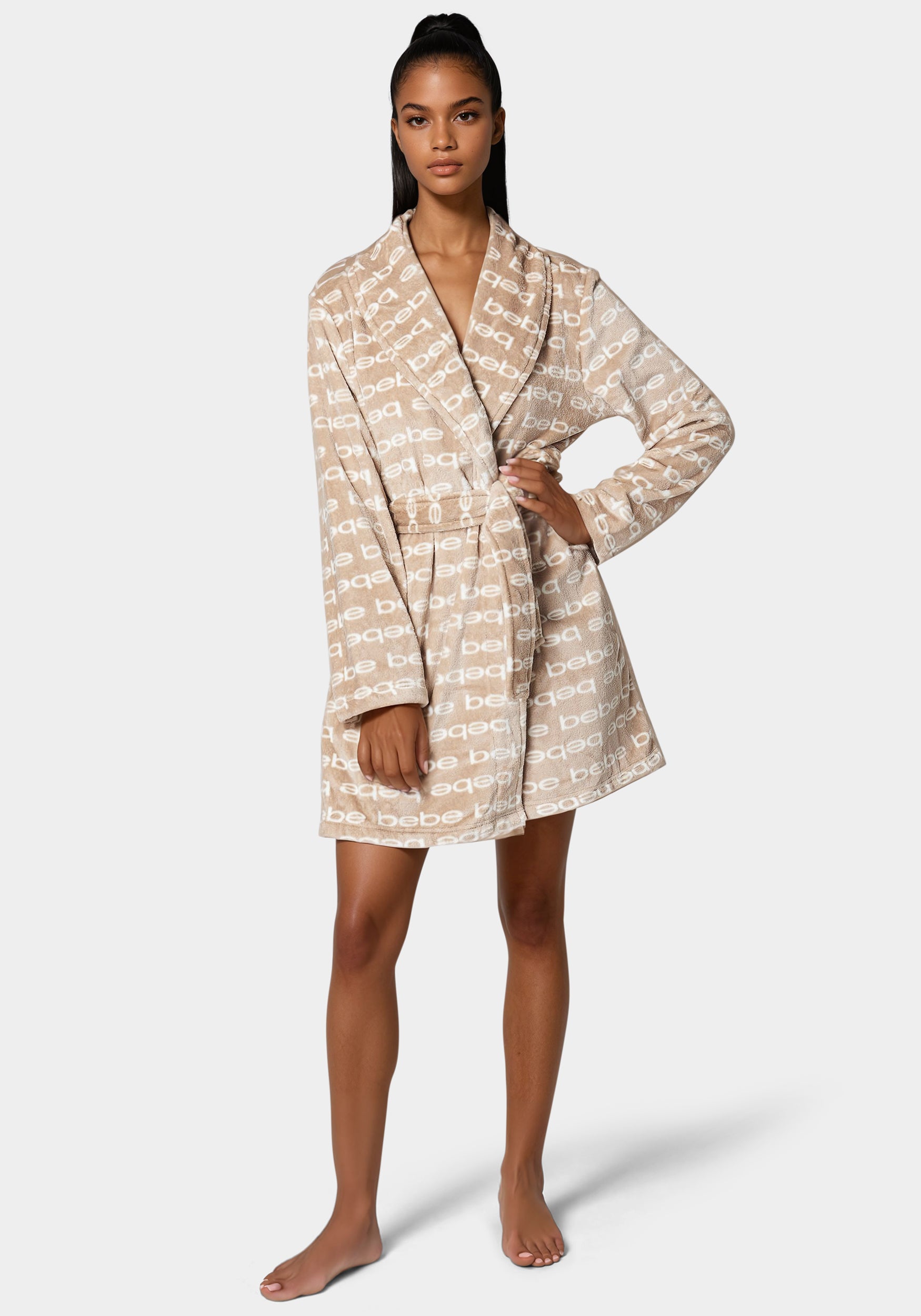 Printed Plush Robe