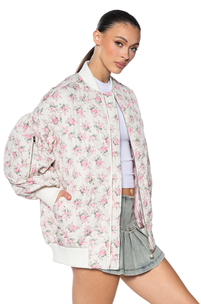 PALACE DRIVE FLORAL OVERSIZED BOMBER