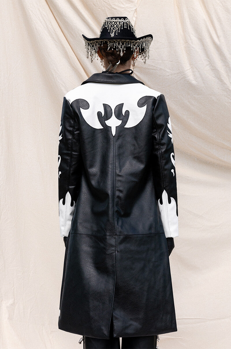 ROBOT COWGIRL PU TRENCH JACKET