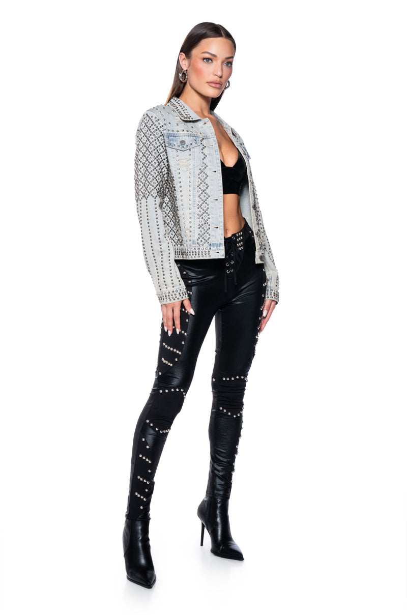 HEMATITE STUDDED DENIM JACKET