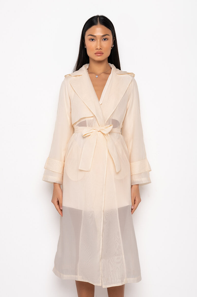 CHIFFON CHATEAU MESH TRENCH