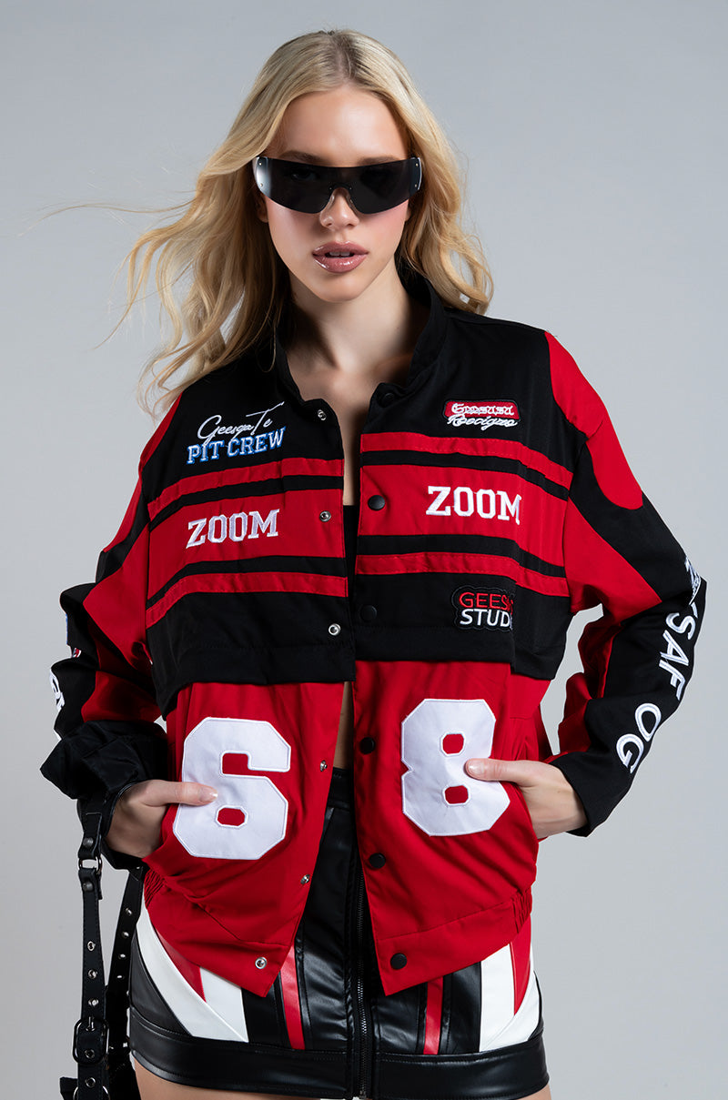 ZOOM ZOOM TWO IN ONE BOMBER SKIRT SET