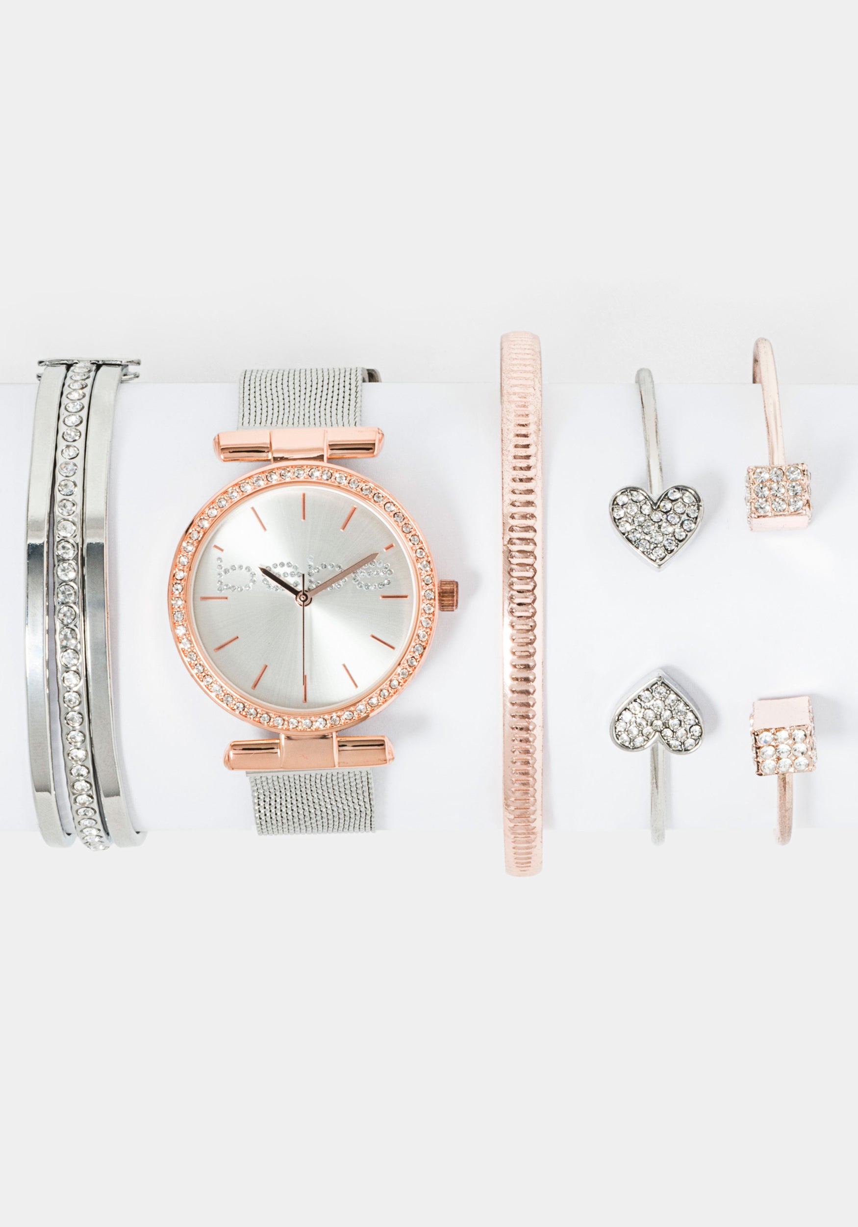 Two Tone Watch & Bracelet Set