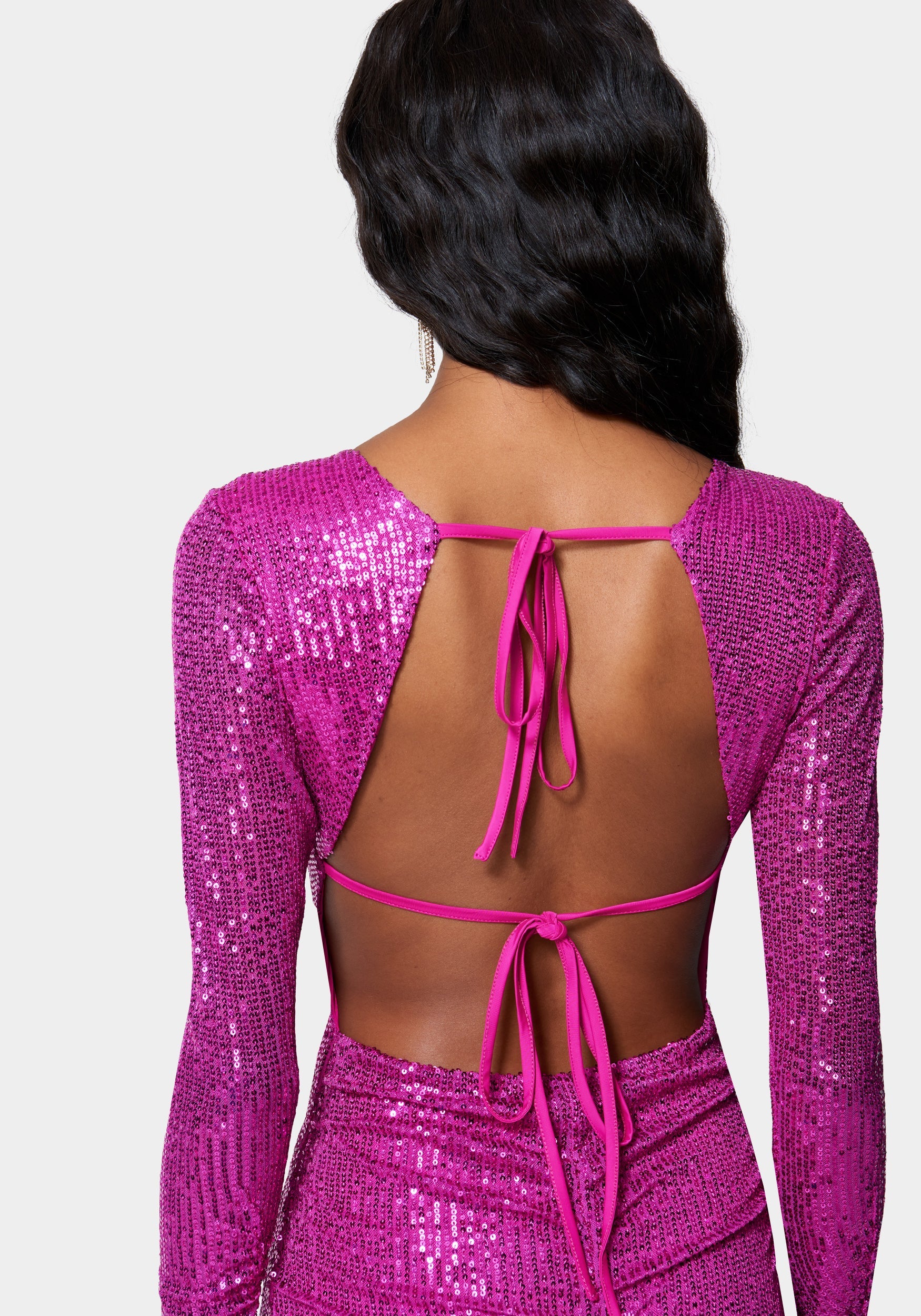 Open Back Sparkle Mini Dress