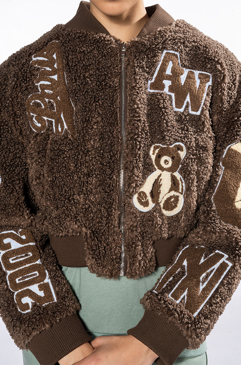 AZALEA WANG TEDDY VARSITY BOMBER