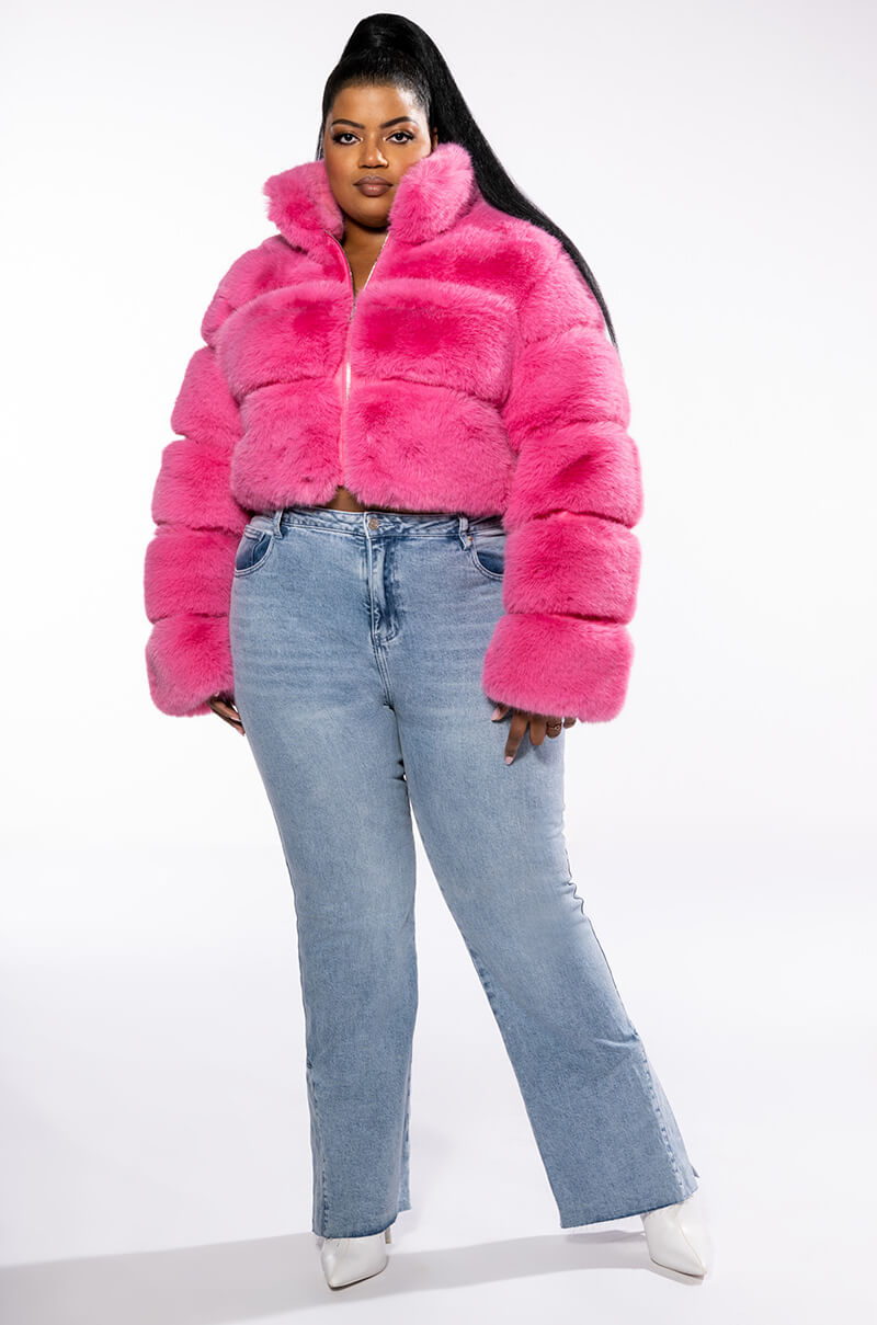 PLUS BARBZ FAUX FUR JACKET