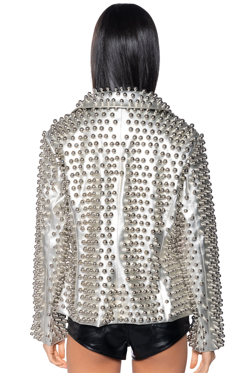 SILVER OMNI STUDDED BLAZER