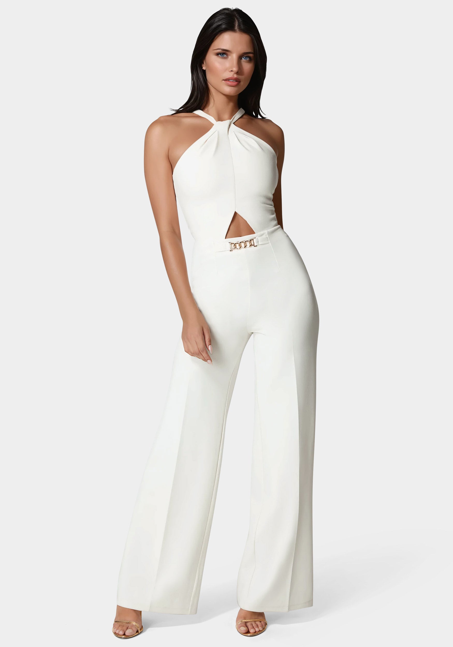 Halter Palazzo Leg Jumpsuit