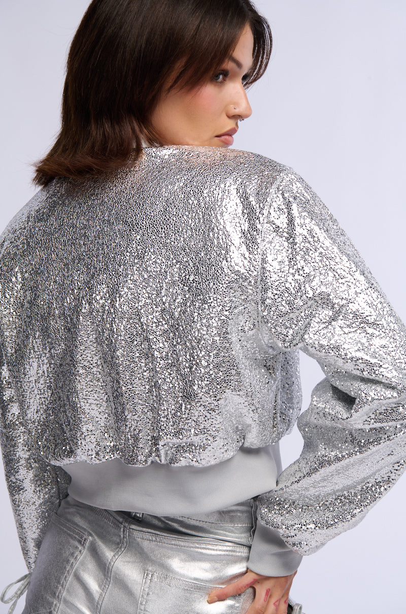 SPECIAL EDITION SILVER TEXTURED BOMBER