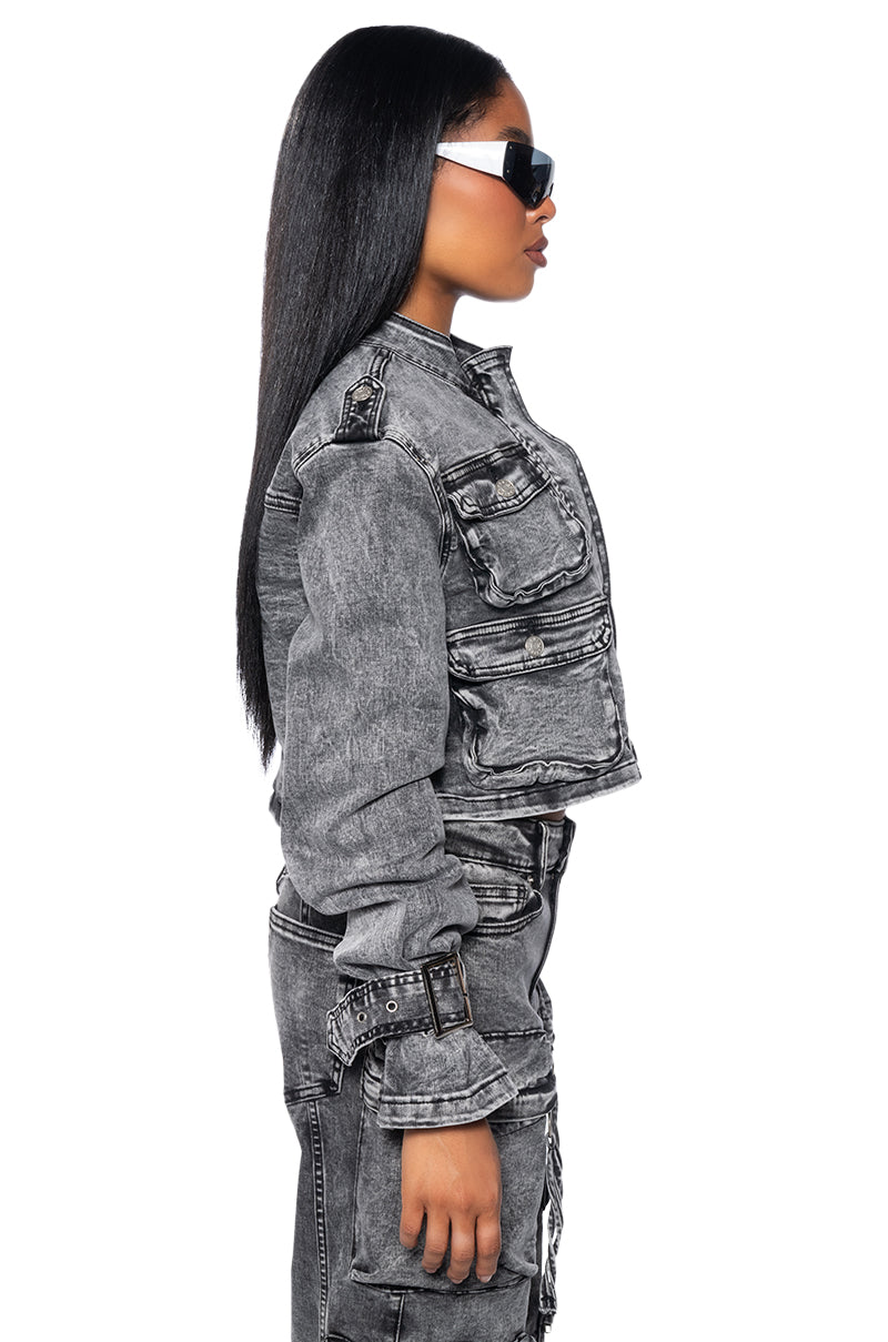 BURNA BOY CARGO DENIM JACKET