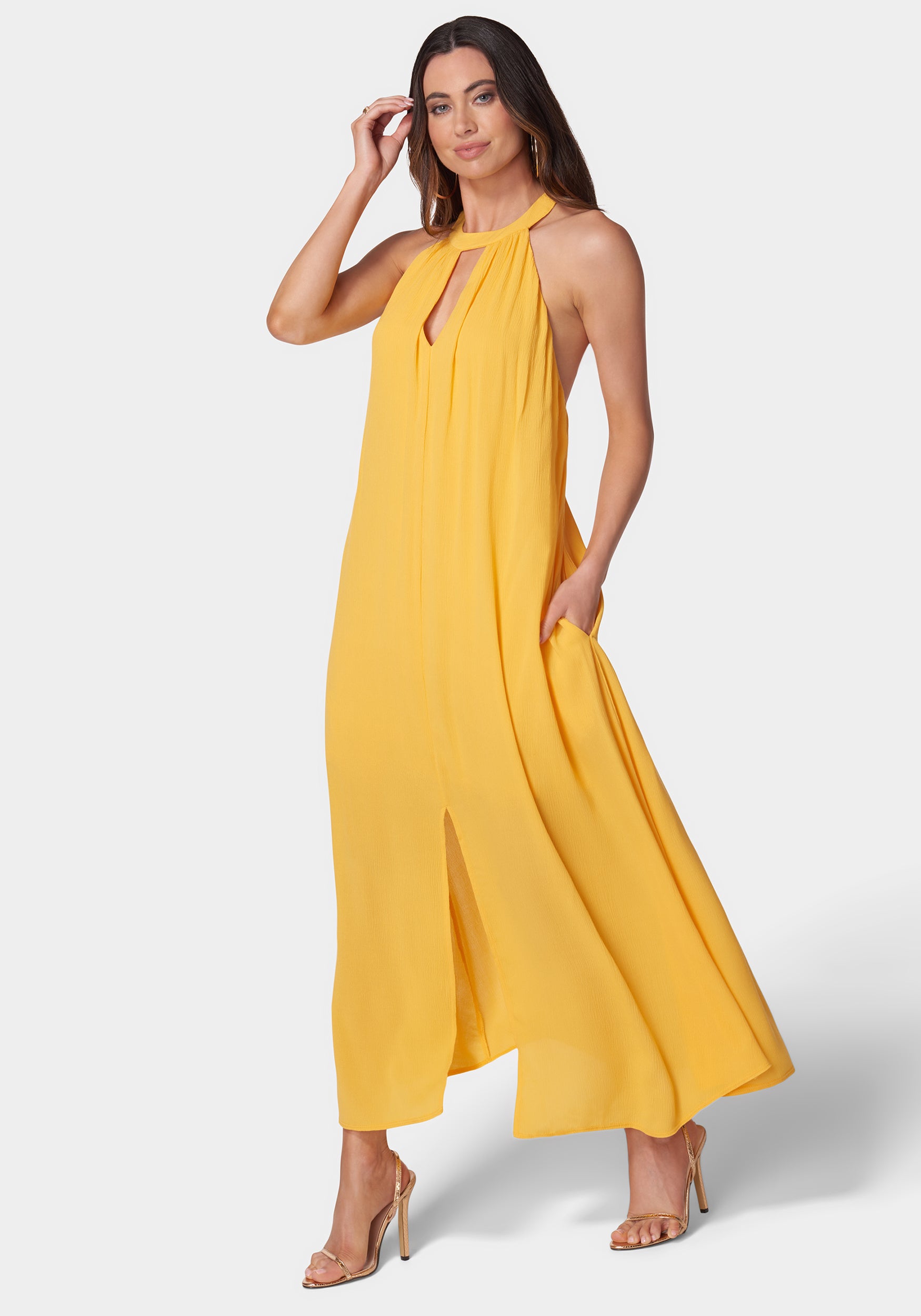 Strappy Back Trapeze Maxi Dress