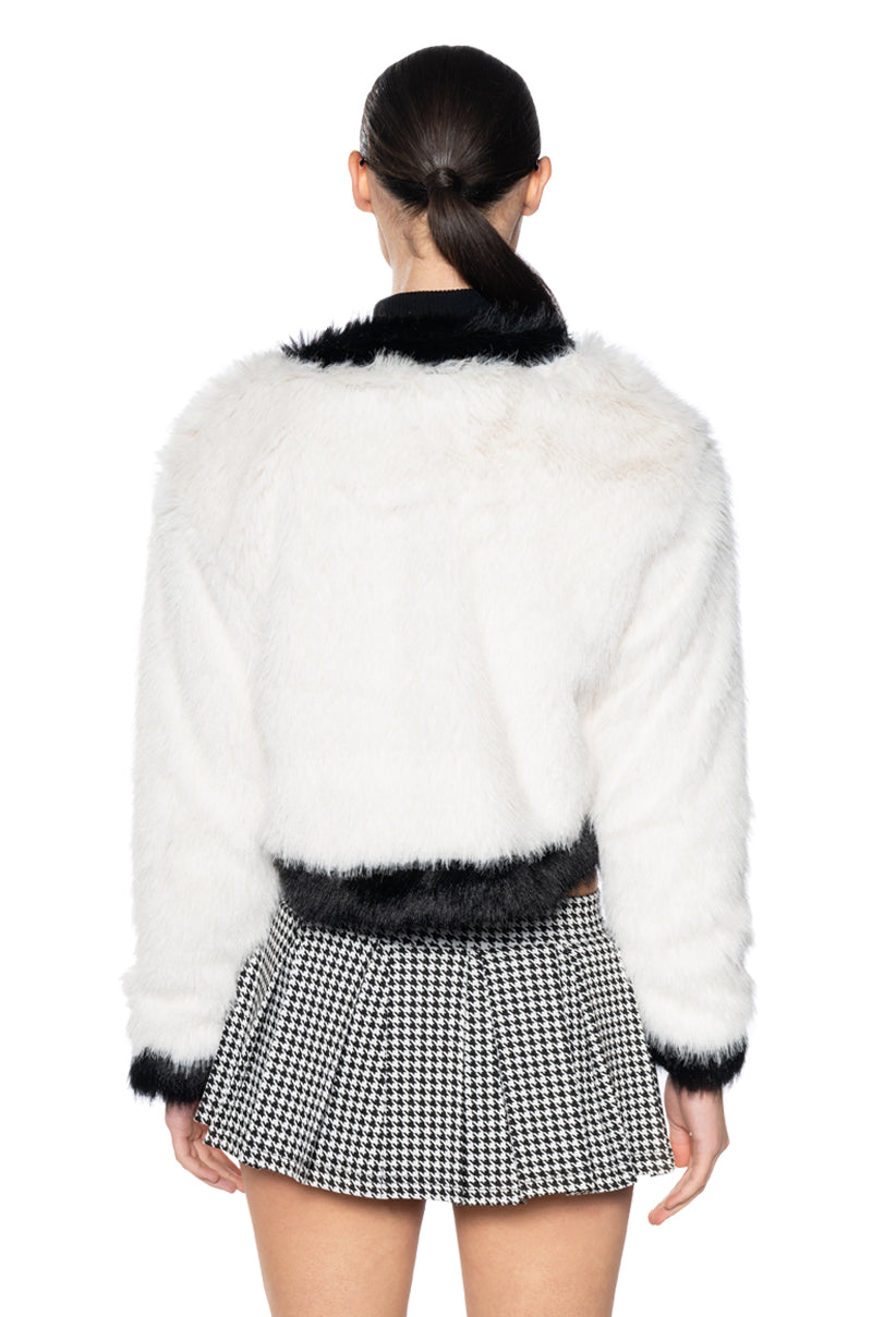 COCO CROP FAUX FUR JACKET