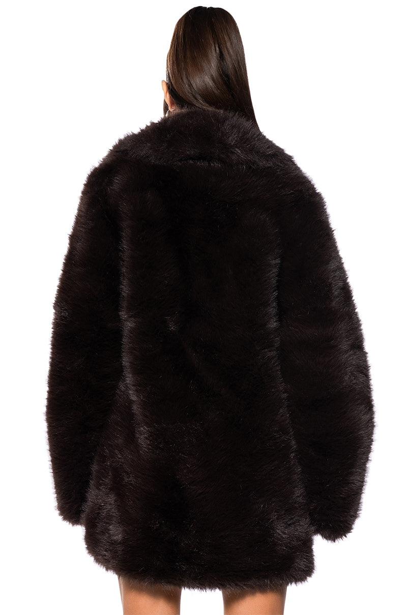 MOLLY SHORT FAUX FUR EVENING COAT