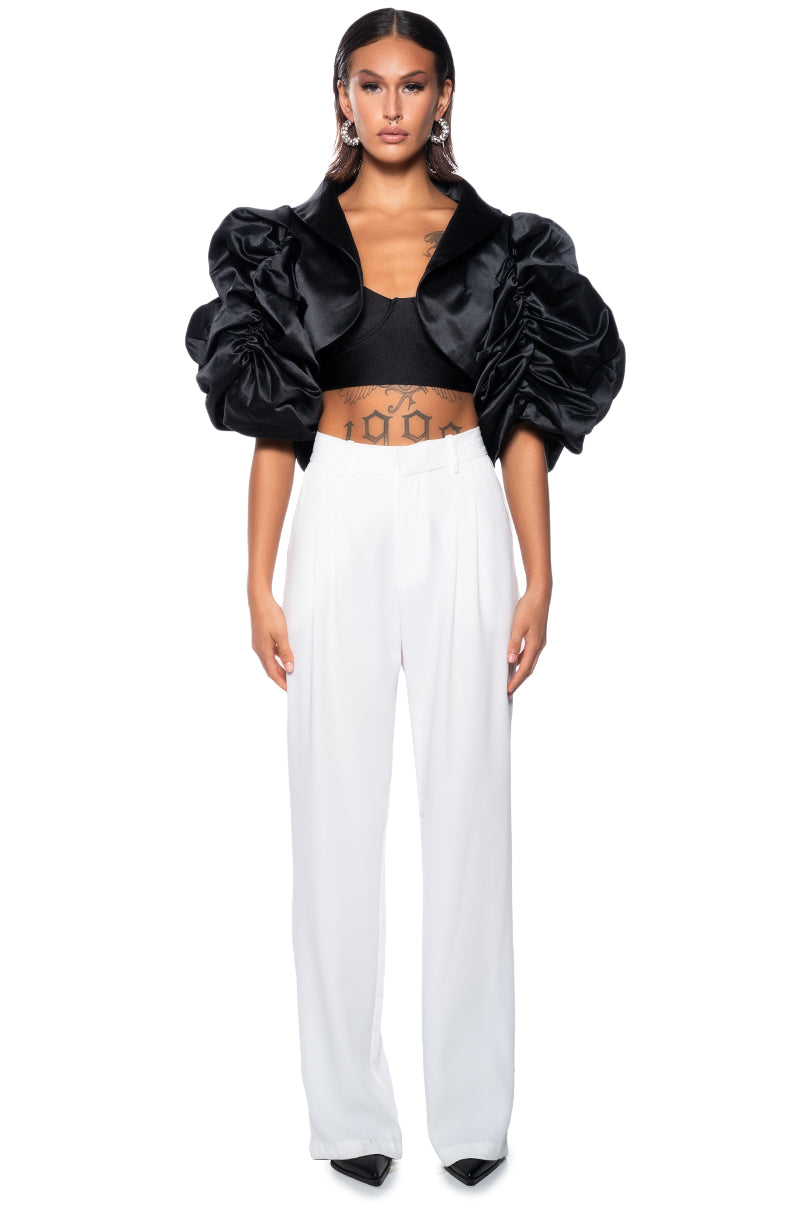 HOLIDAY PARTY BOLERO SCRUNCHED SLEEVE