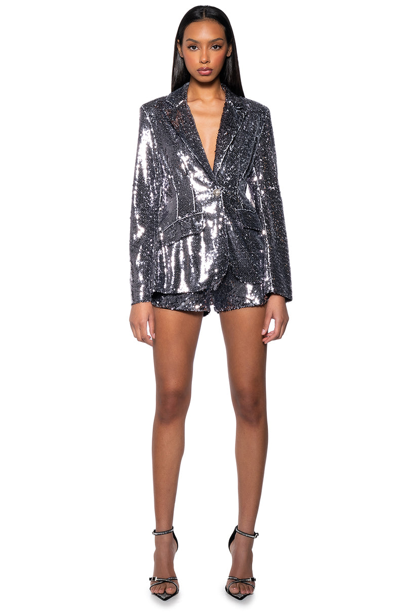 HANSEL HOLIDAY SEQUIN FITTED BLAZER