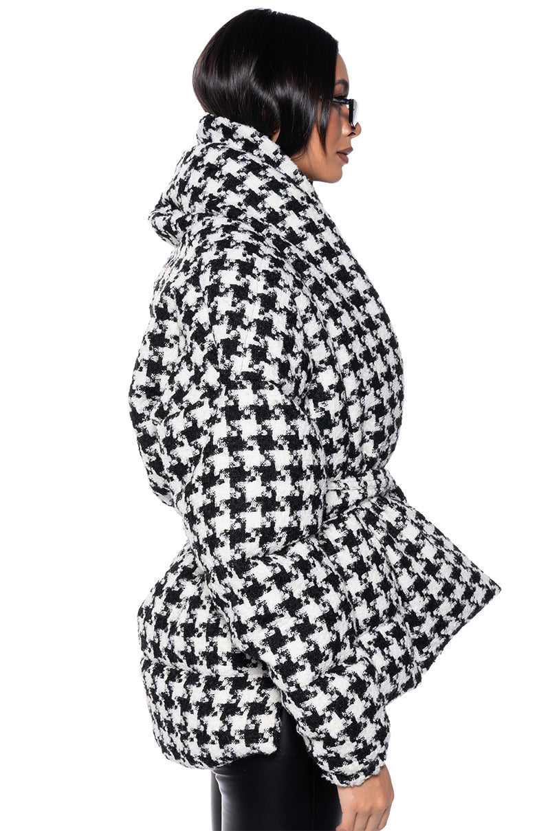 RIVE GAUCHE HOUNDSTOOTH PUFFER