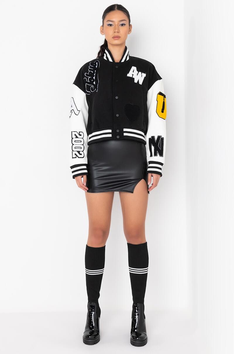 KEEP IT CLASSIC PATCH VARSITY JACKET