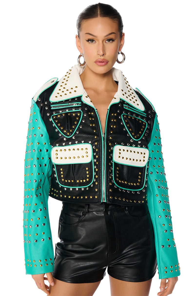 WILD WEST STUDDED MOTO JACKET