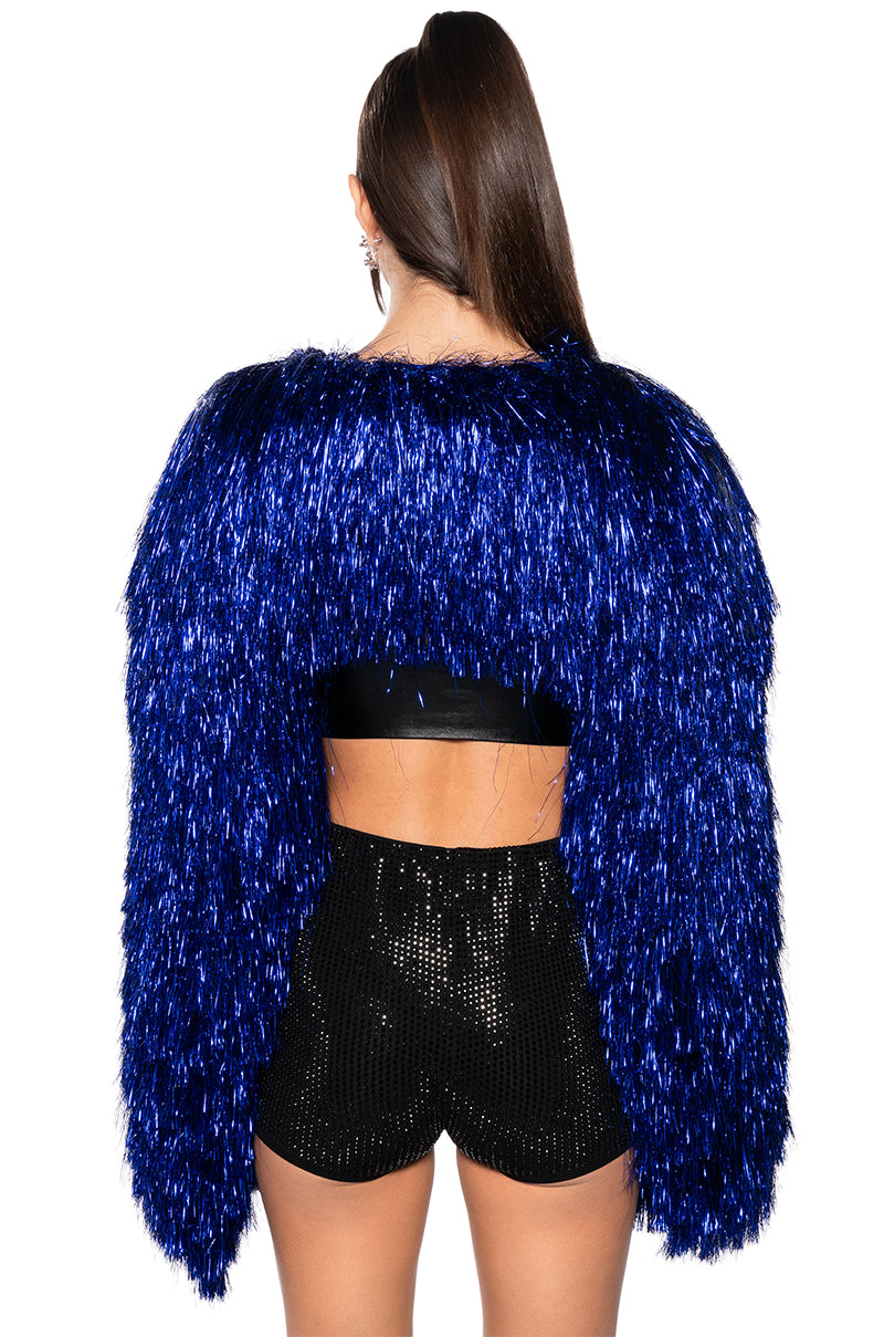 THAT FANCY TINSEL BOLERO IN MIDNIGHT