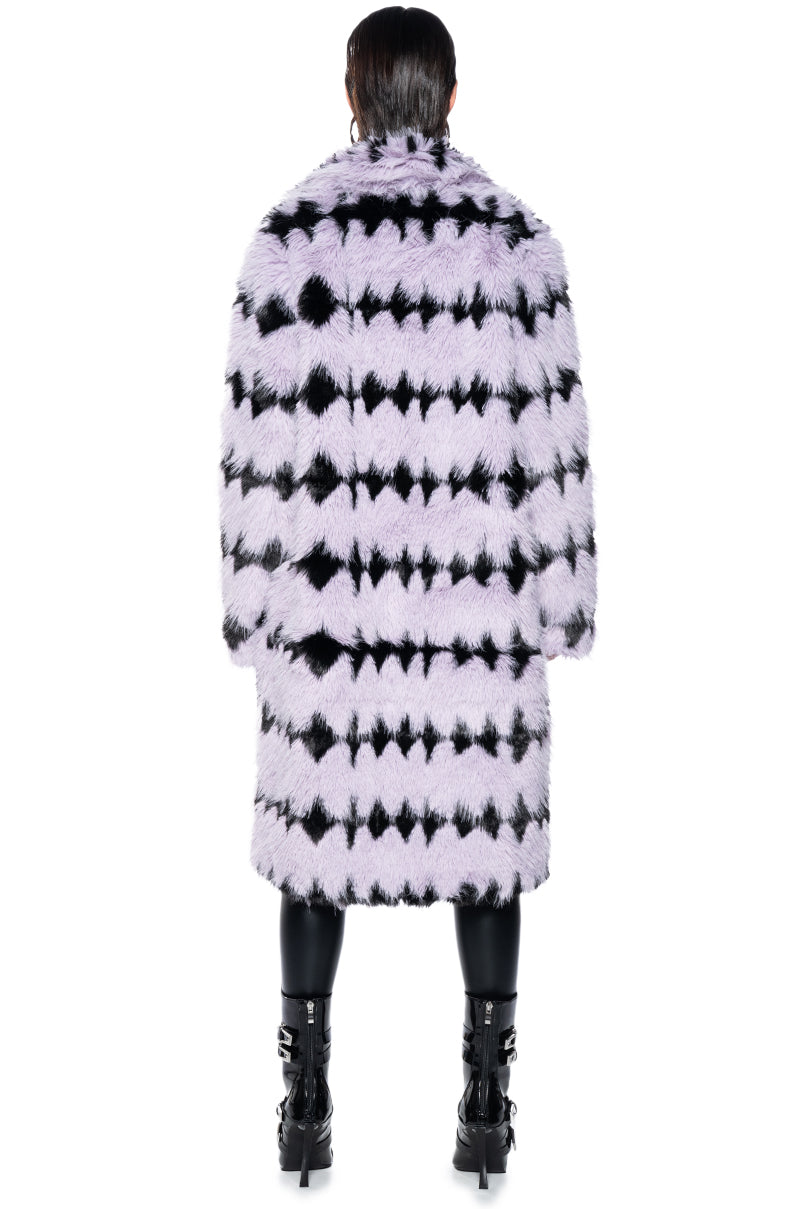 COCO LONG FAUX FUR WITH PATTERN