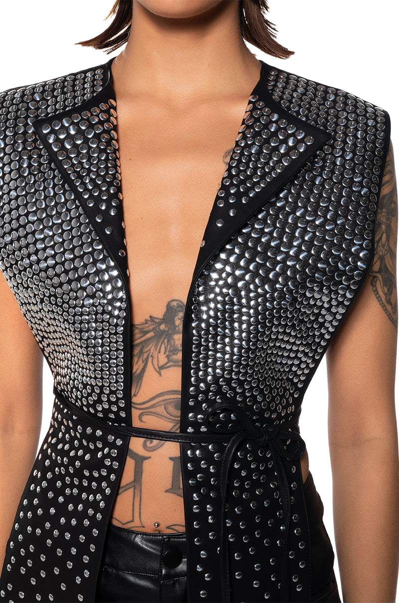 TALK TO ME STUD OPEN BACK VEST