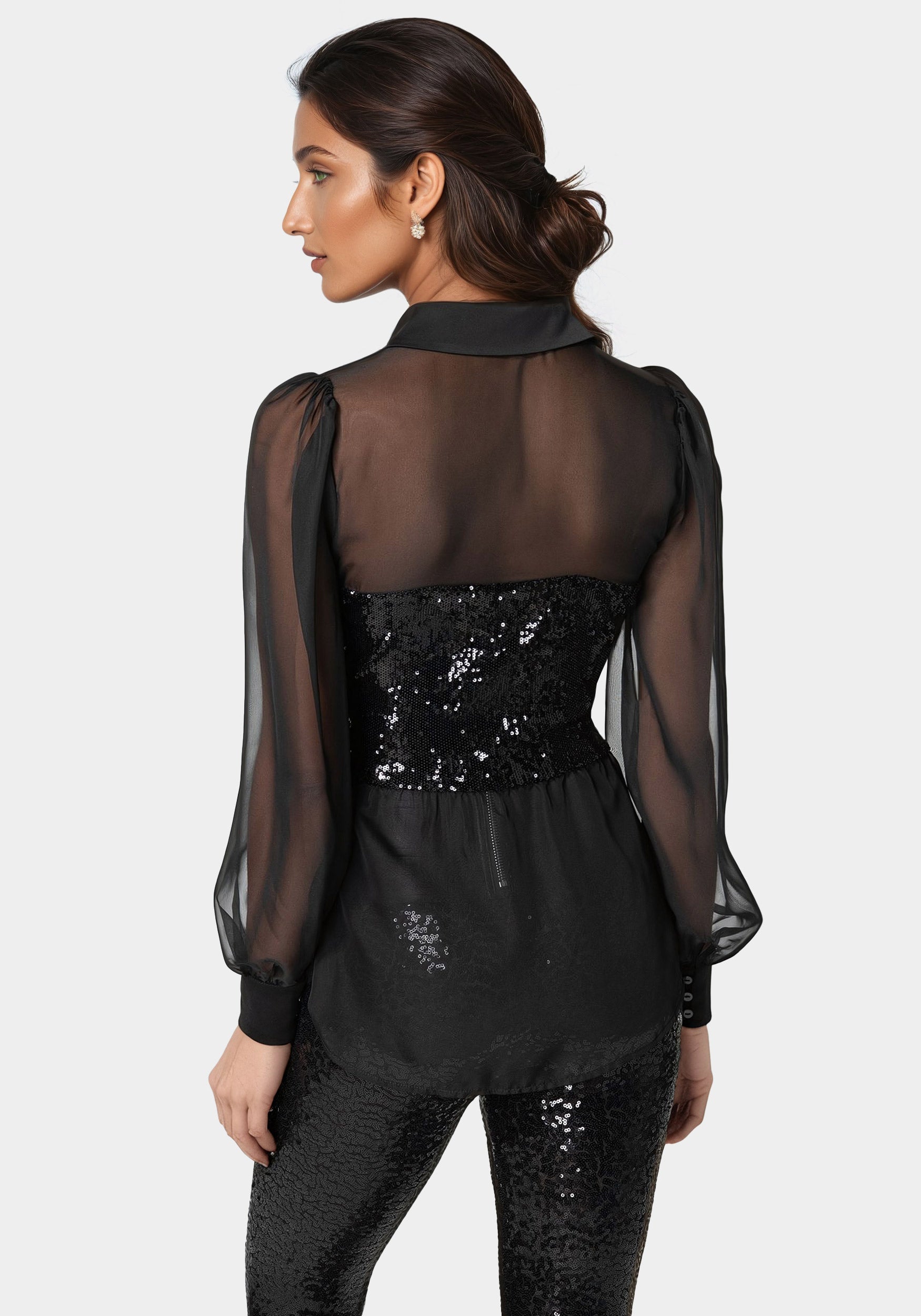 Sequin Fooler Chiffon Blouse