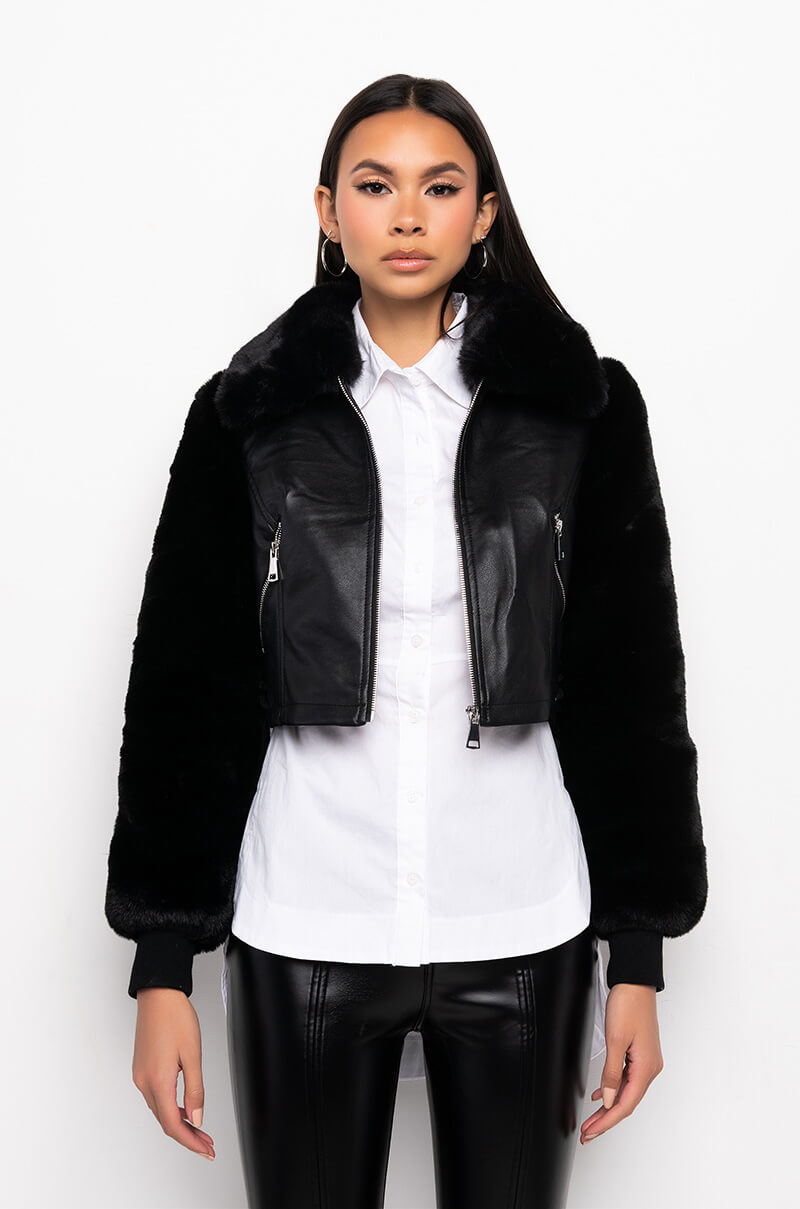 AZALEA WANG FAUX FUR BOMBER