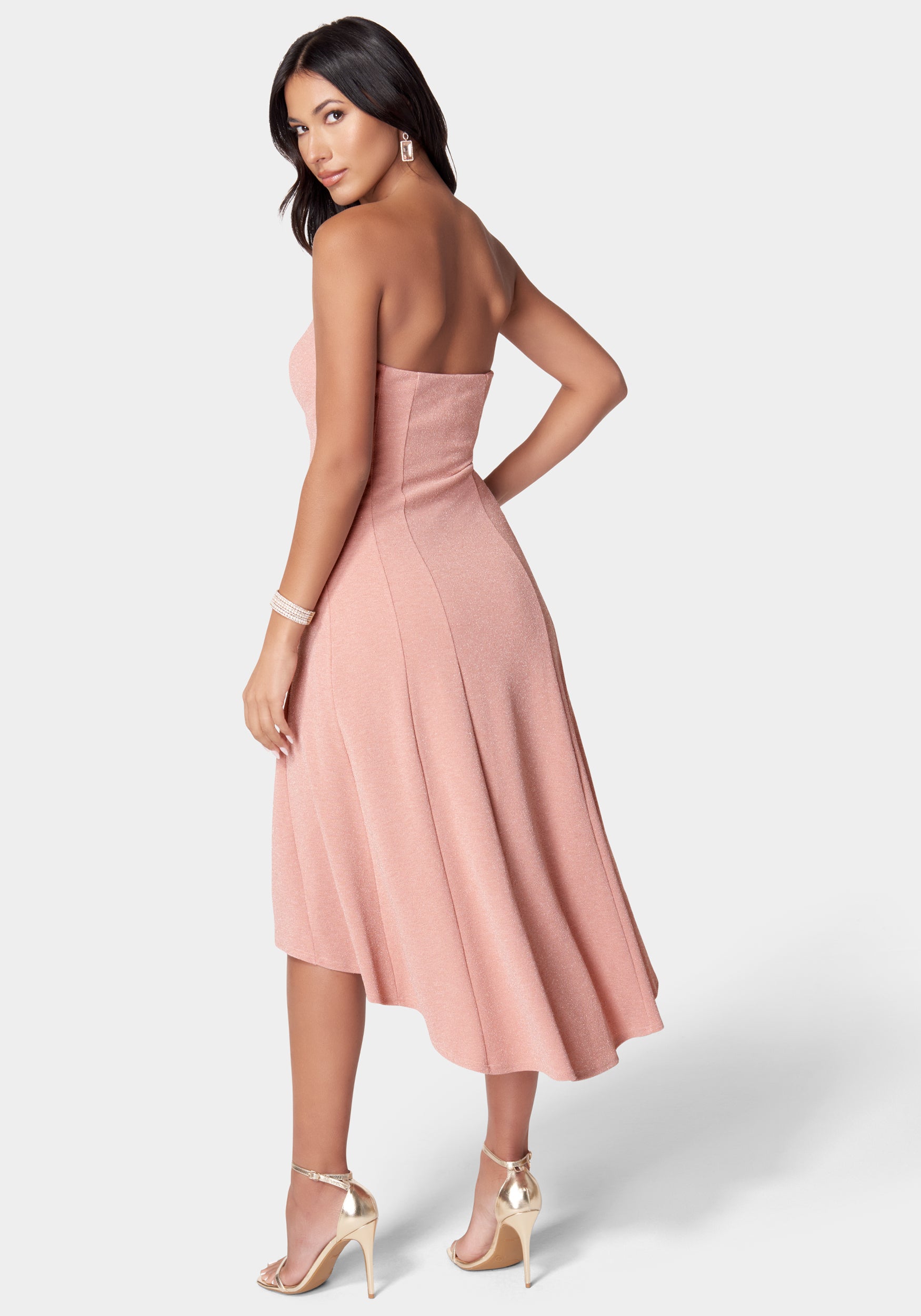 Strapless Midi Flare Dress