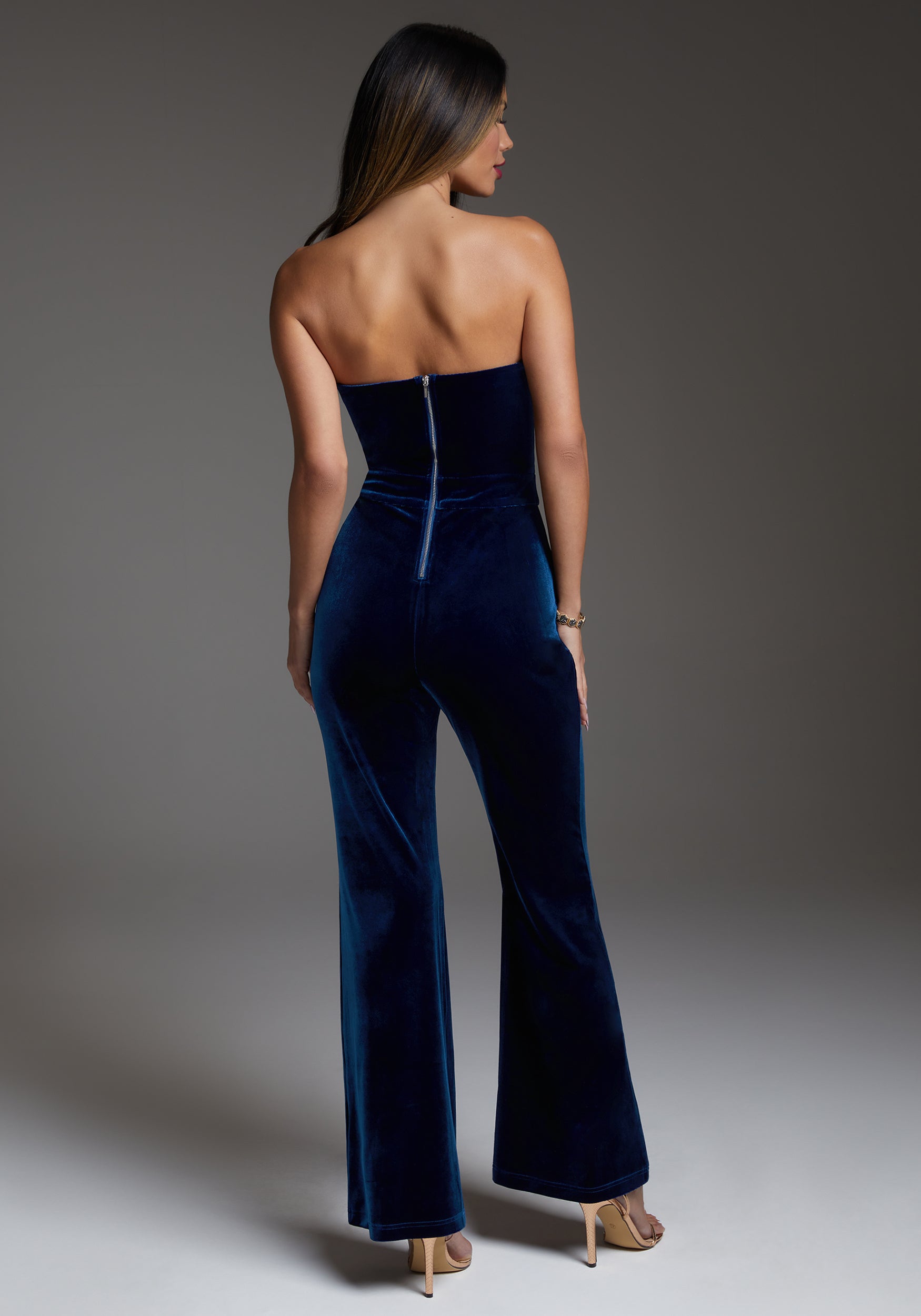 Strapless Velvet Jumpsuit