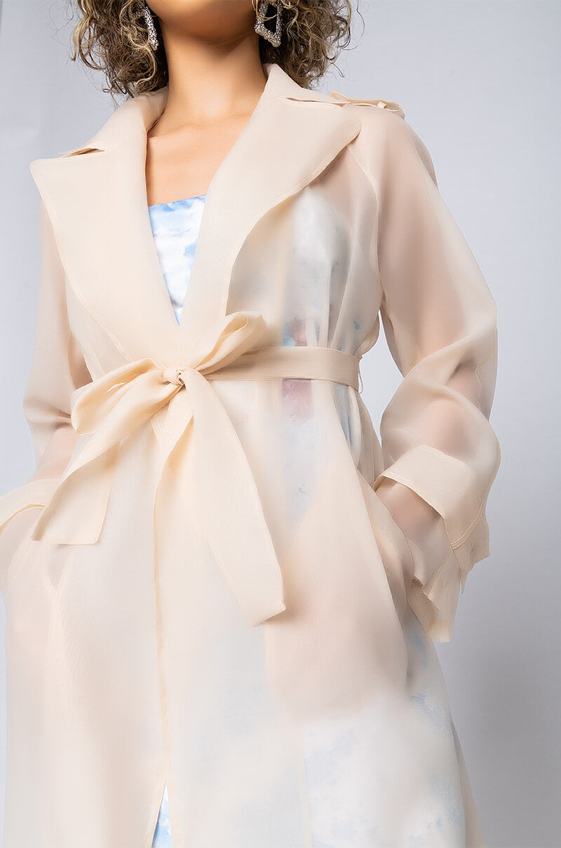 CHIFFON CHATEAU MESH TRENCH