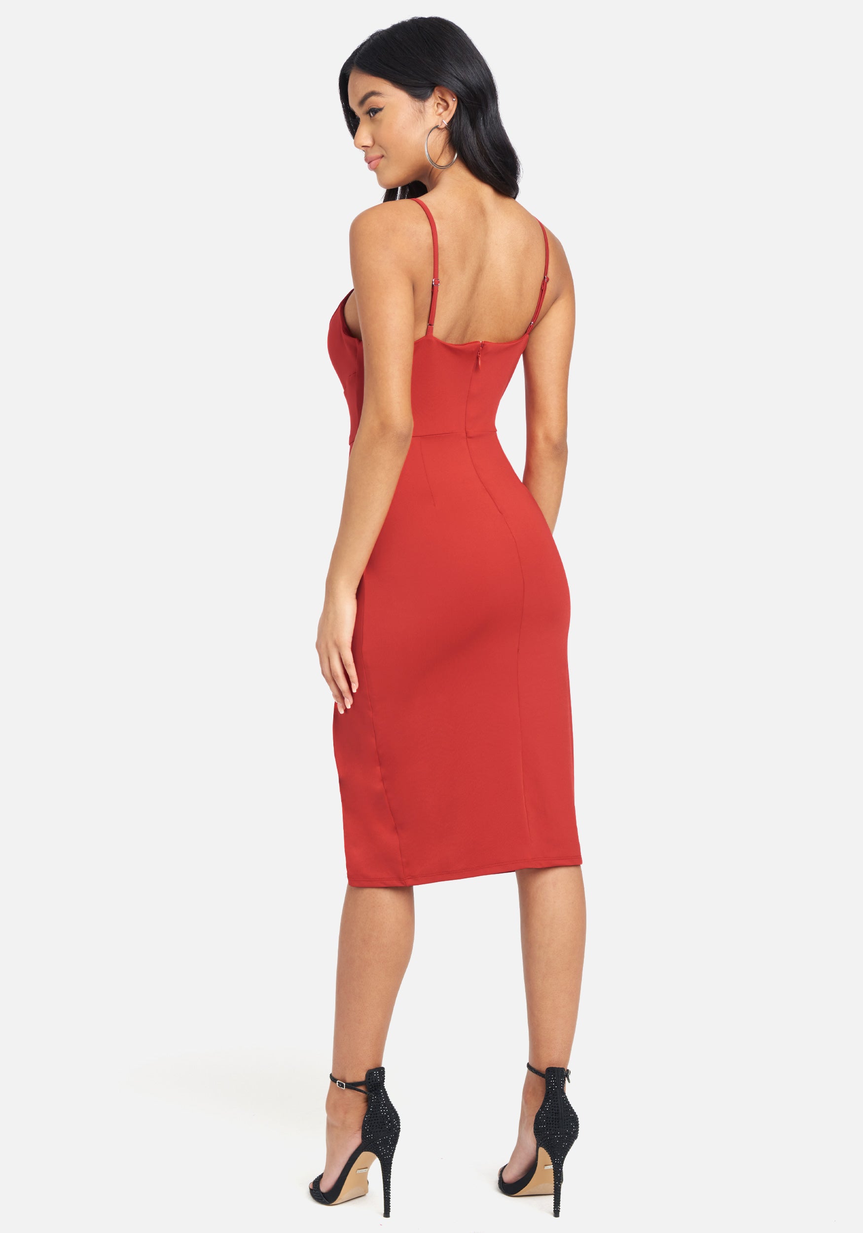 High Slit Knit Midi Dress