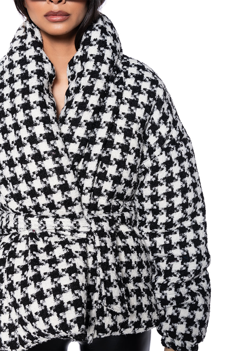 RIVE GAUCHE HOUNDSTOOTH PUFFER