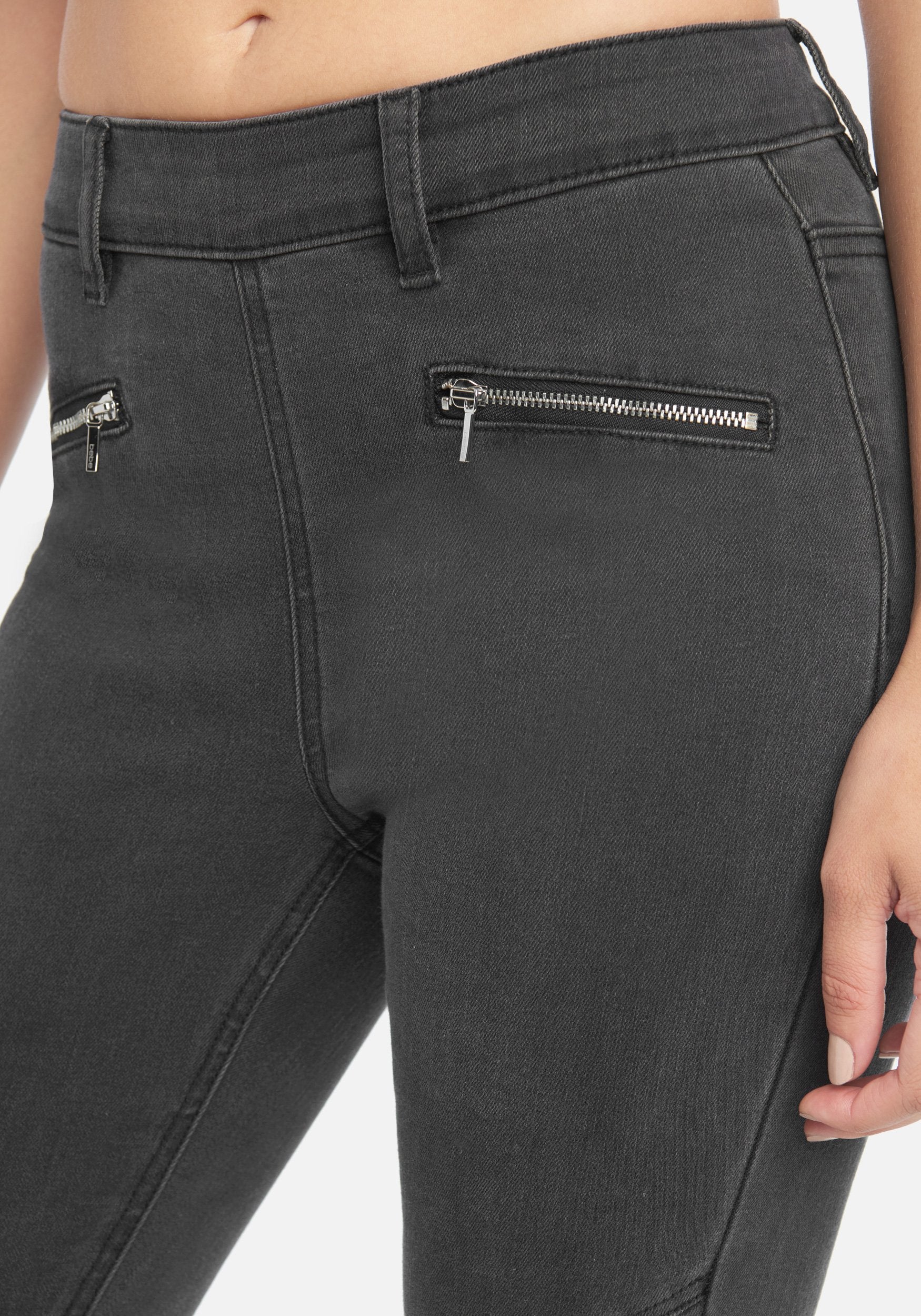 Zipper Pocket Moto Jeans