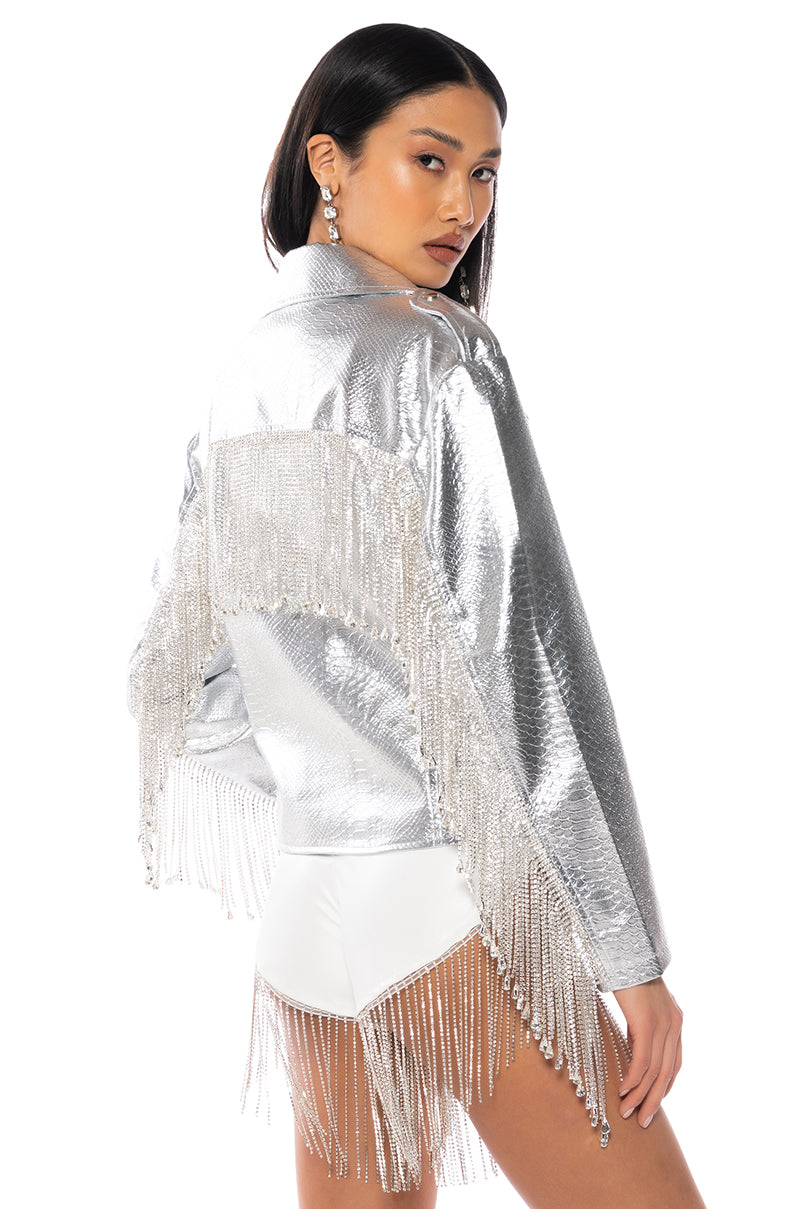 SPACE CASE METALLIC FRINGE MOTO