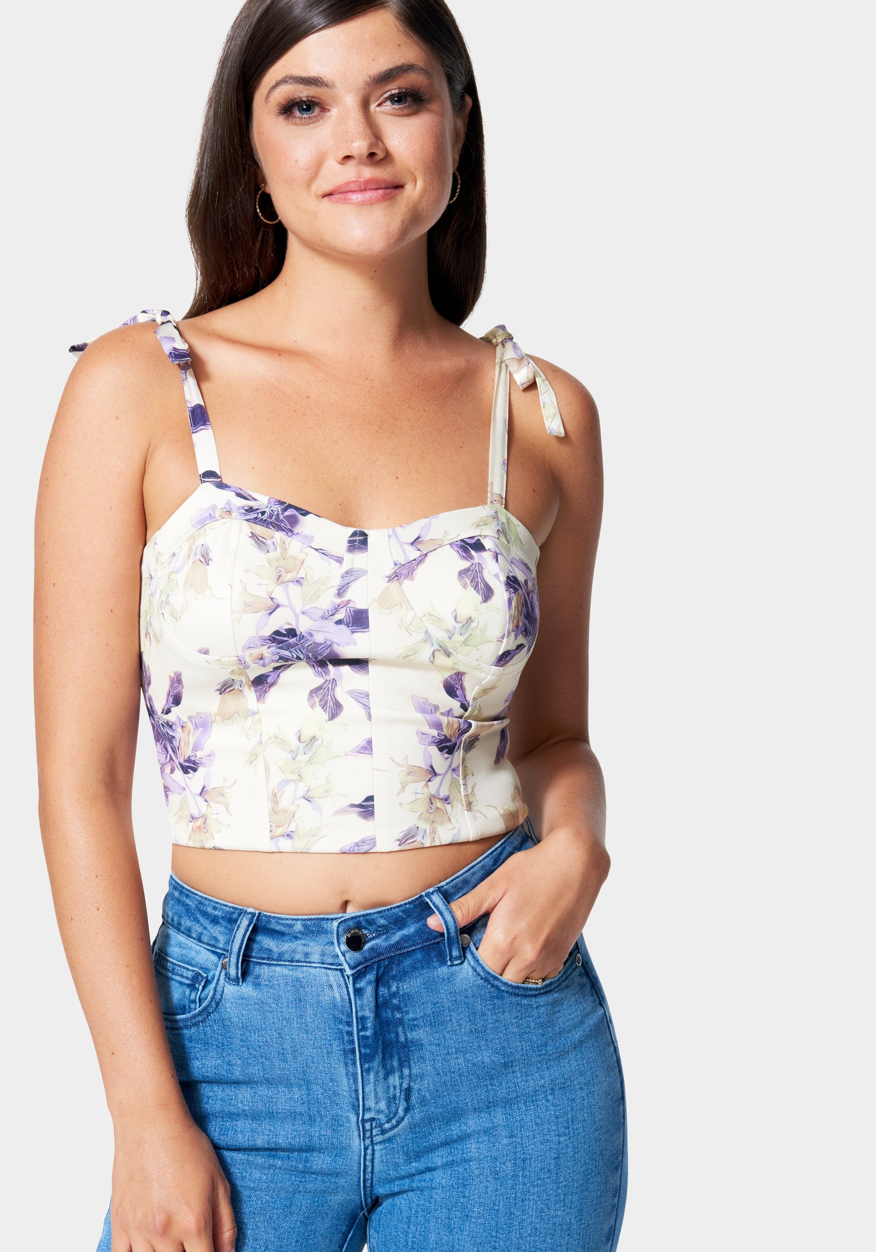 Detachable Sleeve Bustier Top