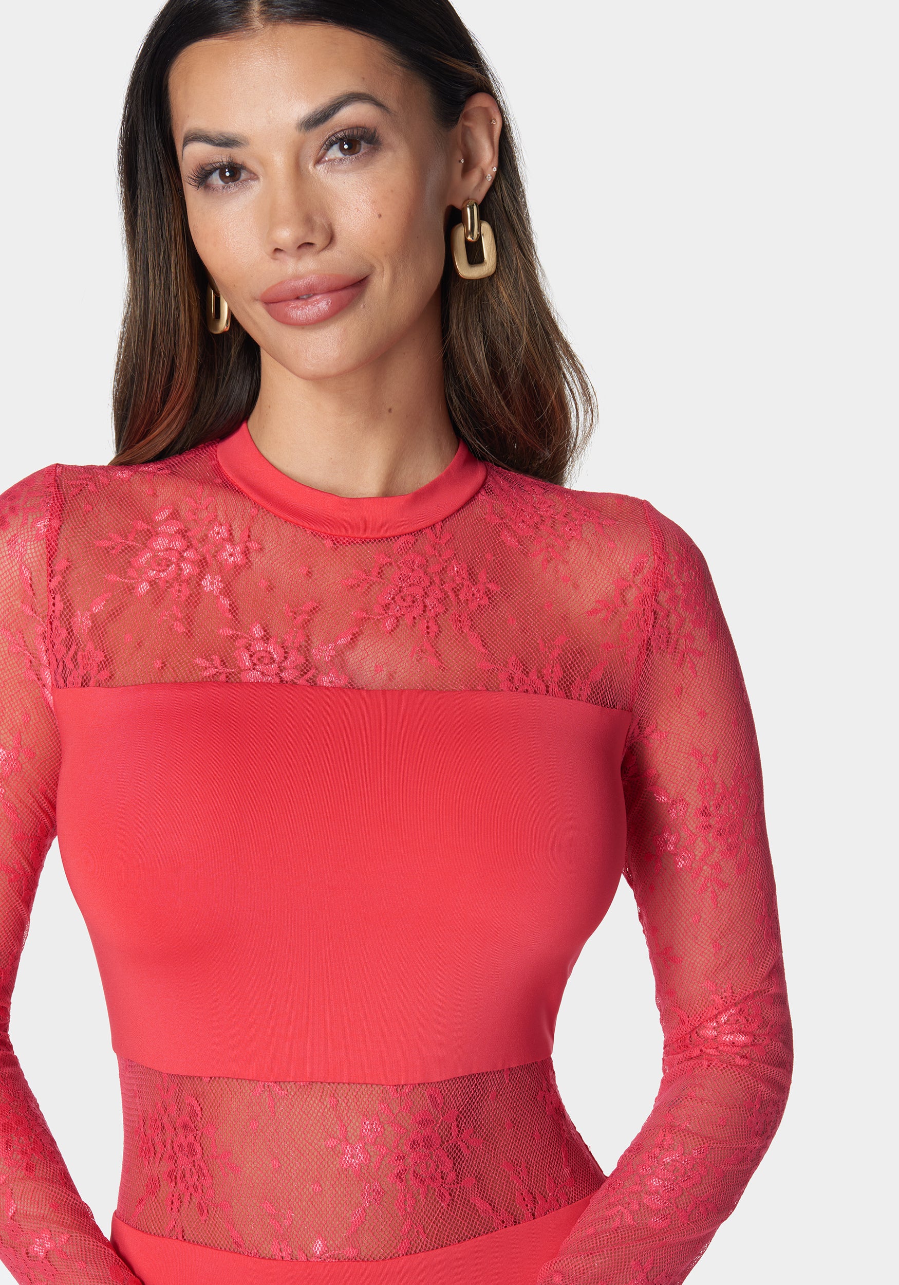 Multi Lace Inset Midi Dress