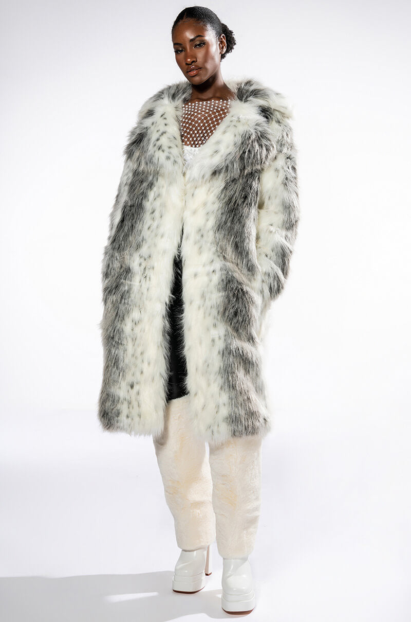 KYOTO NIGHTS LONG FAUX FUR JACKET