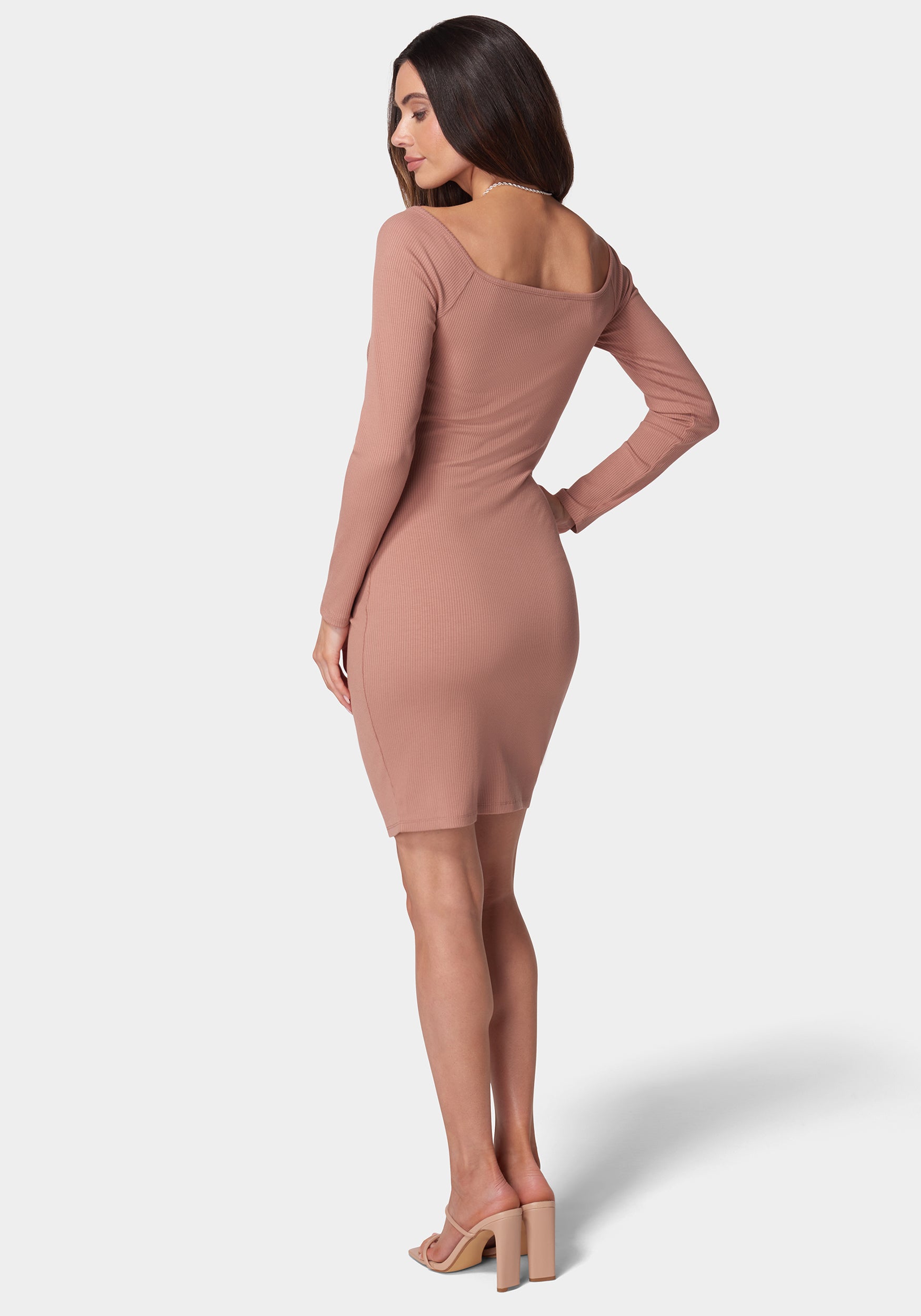 Snap Rib Knit Jersey Dress