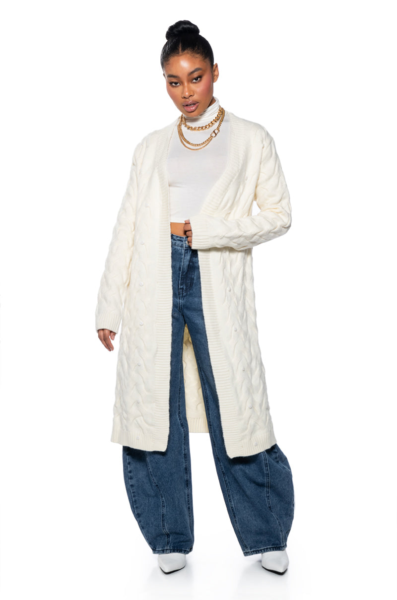 BABBS KNIT TRENCH WITH FAUX FUR LINING